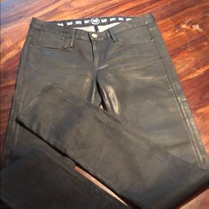 Black wax denim jeans